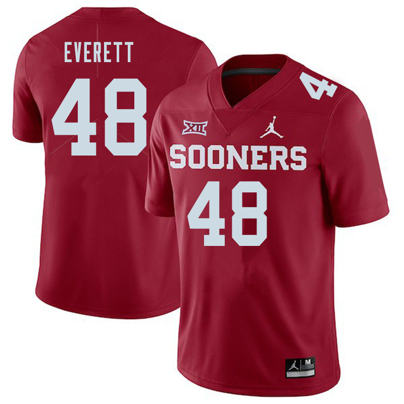 Jordan Brand Men #48 Hunter Everett Oklahoma Sooners College Football Jerseys Sale-Crimson - Click Image to Close